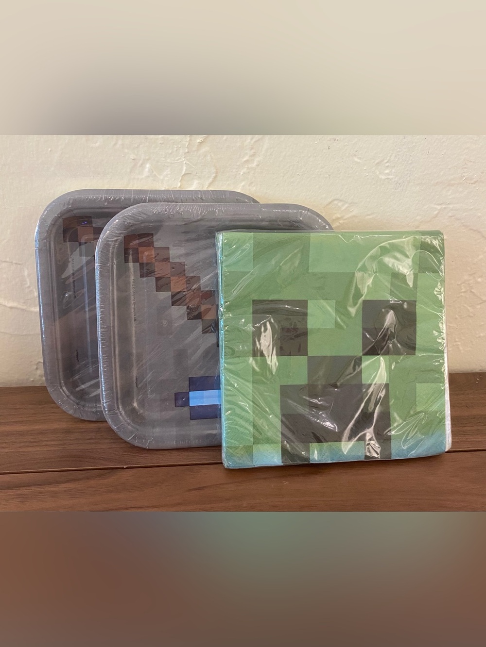 Minecraft Party Supplies Bundle Plates & Napkins Creeper Theme New